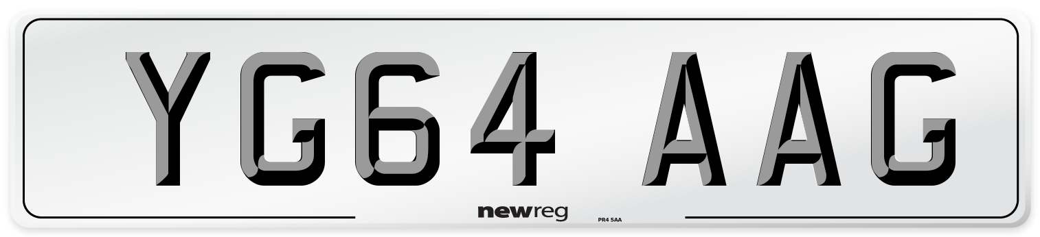 YG64 AAG Number Plate from New Reg